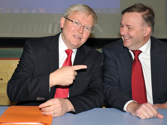 Former Prime Minister Kevin Rudd and not yet been seen on the campaign trail helping his former deputy Anthony Albanese.