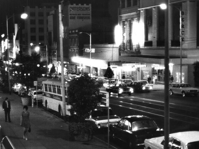 Before: Bourke Street prior to the introduction of late night shopping in 1971. Picture: HWT Library