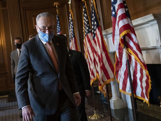 Senate Majority Leader Chuck Schumer says Donald Trump’s second impeachment trial will be fair. Picture: Drew Angerer/Getty Images/AFP