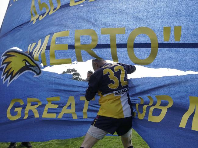 Milestone for footballer Tony Mertis. 450th match for Doveton Eagles.. Picture: Valeriu Campan