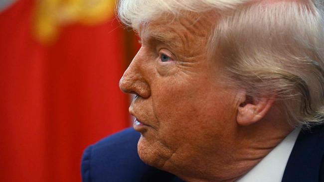 US President Donald Trump speaks about the Golden Dome missile defense shield, in the Oval Office of the White House on May 20, 2025, in Washington, DC. (Photo by Jim WATSON / AFP)