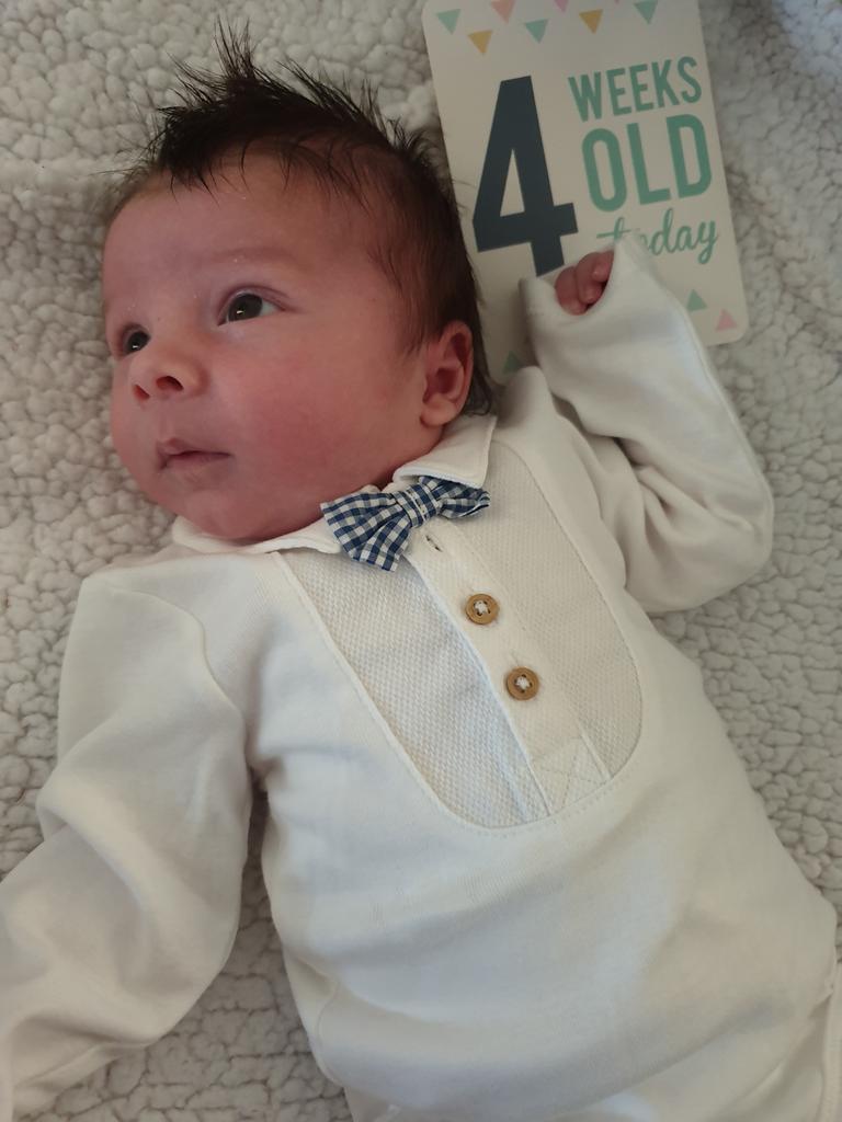 28/03/2019 - Jaxon Kerek, when he was just 4 weeks old posing for the camera Picture: Belinda freeman