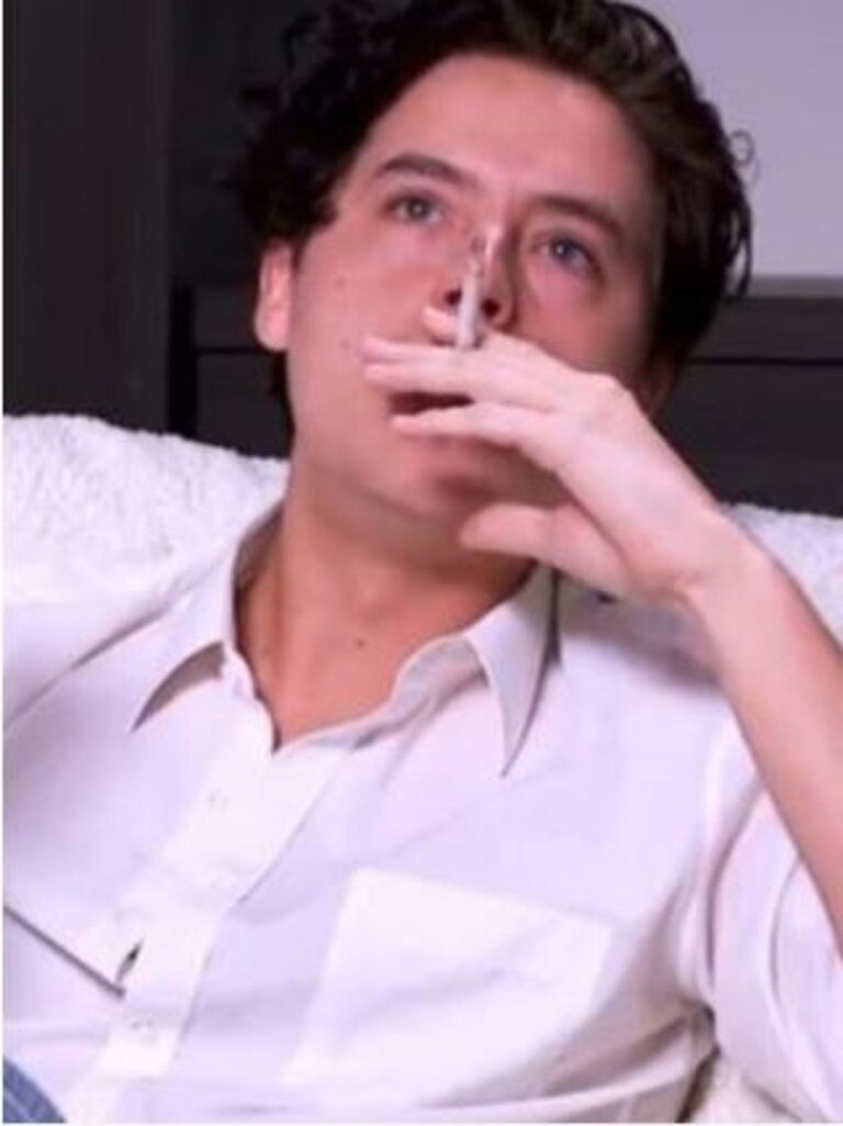 Cole went viral for smoking in an interview. Source: TikTok