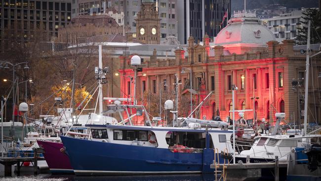 TMAG lit up for Dark Mofo. Picture: Chris Kidd