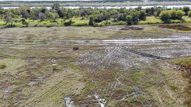 Four-wheel-drive vehicles have caused considerable damage to Sandfly Creek Reserve near Townsville. Queensland Parks and Wildlife Service (QPWS) said the “extensive environmental damage looks like scars and could take years to recover.” Picture: Supplied