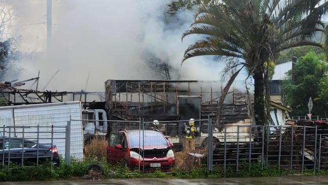 Firefighters continue to work on extinguishing a blaze in Perwillowen Rd, Burnside on May 30.
