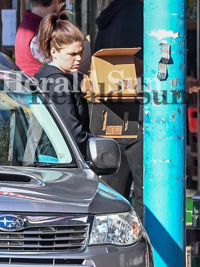 Disgraced wellness blogger Belle Gibson shops at an organic food store in Northcote. Picture: Jake Nowakowski