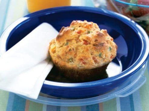 Vegie, bacon & cheese muffins.