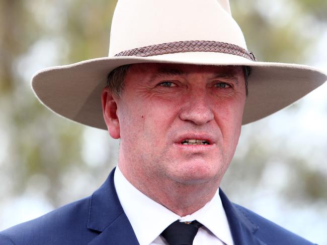 Barnaby Joyce announces that he will resign from his position as Nationals Party Leader and Deputy Prime Minster. Picture: Hollie Adams/The Australian