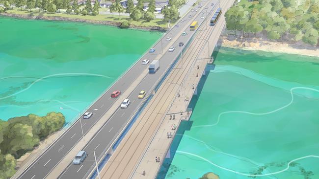 How trams will cross Tallebudgera Creek Picture: Supplied