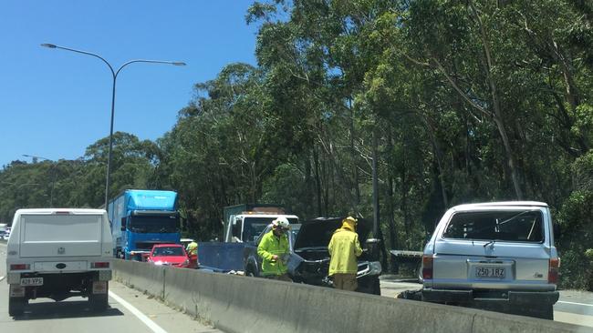 M1 north bound is shut due to an accident near the Reedy Creek exit, Gold Coast. PHOTO: REGGIE VARGHESE