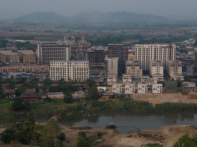 May 5, 2024 - Mae Sot, Tak Province, Thailand. The new Chinese built city known as Shwe KokKo, also called Yatai City, sits on the eastern edge of Kayin State of Myanmar on the Thai-Myanmar border. Â© Luke Duggleby/Redux