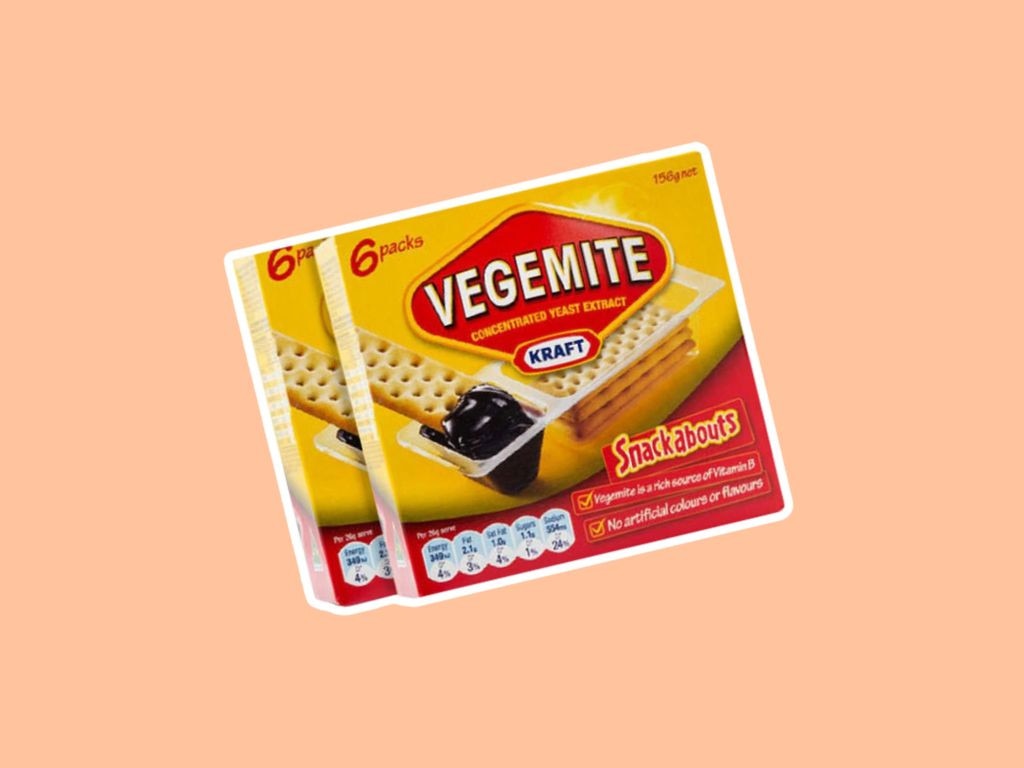 Vegemite Snackabouts – The perfect school lunch snack, these crackers and Vegemite packs were quietly discontinued, leaving fans craving a salty fix. A staple in the ‘90s and early 2000s, they were pulled from shelves without much explanation. Picture: Reddit