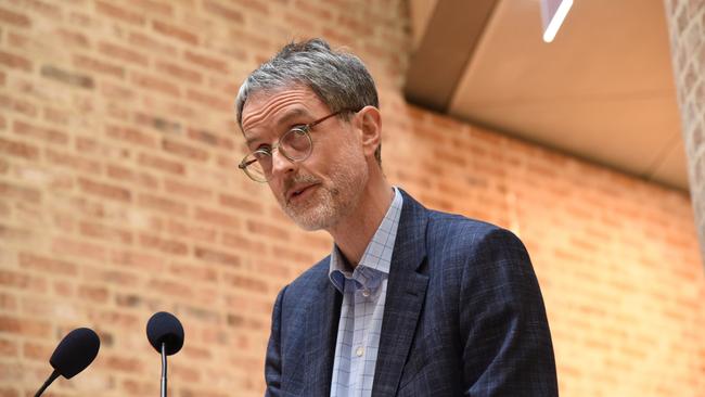 Vice-chancellor Rufus Black at the official opening of the University of Tasmania's $45.5m River's Edge building, part of the Northern Transformation relocation of the campus from Newnham to Inveresk. Picture: Alex Treacy