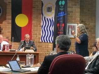 DEBATE: Cr Vanessa Ekins speaking in Lismore City Council's chamber. Picture: Alison Paterson