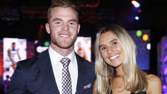 Tom Mitchell and Hannah Davis. Picture: AAP Image/Daniel Pockett