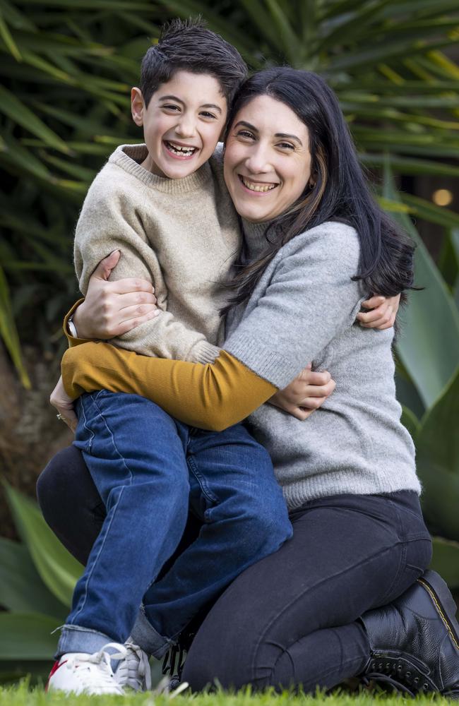 Noah Carpino, 7, with his mum Deanna. He was diagnosed with NP-C, nicknamed childhood dementia, when he was 15 months old. Picture: Wayne Taylor