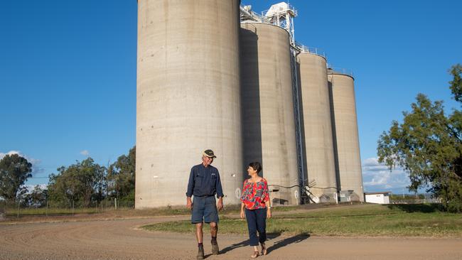 Forest Hill Community Development Association president Fred Wilks with secretary Melinda Brimblecombe at the Forest Hill silos. PHOTO: Ali Kuchel