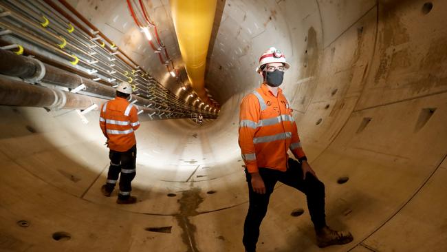 Metro Tunnel Ring Builders Brian Dempsey and Troy McDonald. Picture: Alex Coppel