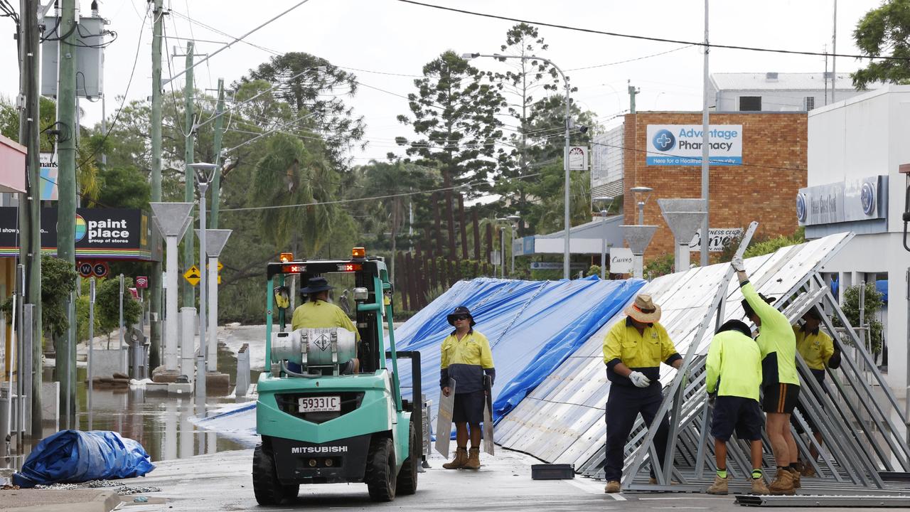 The clean up is underway in Maryborough’s CBD. Picture: Lachie Millard