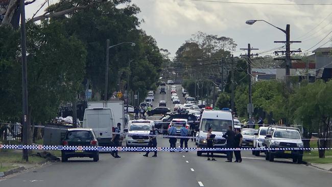 There is a large police presence outside the gym. Picture: NCA NewsWire