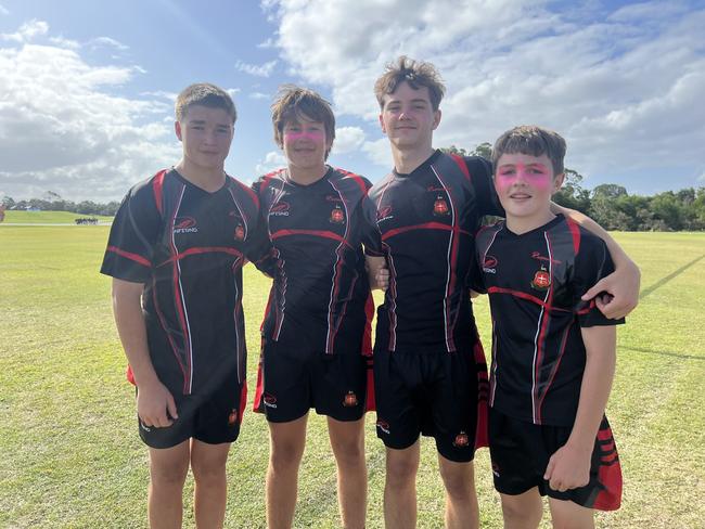 Gold Coast Titans All Schools Touch 2024. Pictured: Archie Cugola, Ty Lynch, Mitchell Syson and Duke Hodgkinson