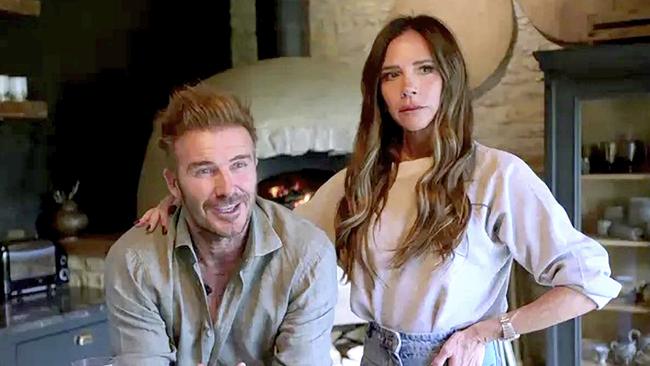David, 49, and Victoria, 50, in last year’s Beckham docuseries. Picture: Netflix