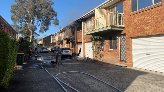 The units were badly damaged in the fire. Picture Fire and Rescue NSW