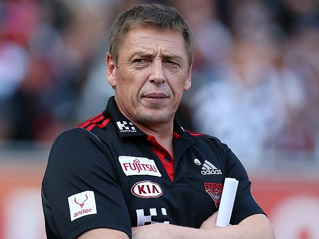 The Demons could speak to Essendon coach Mark Thompson. Picture: Wayne Ludbey