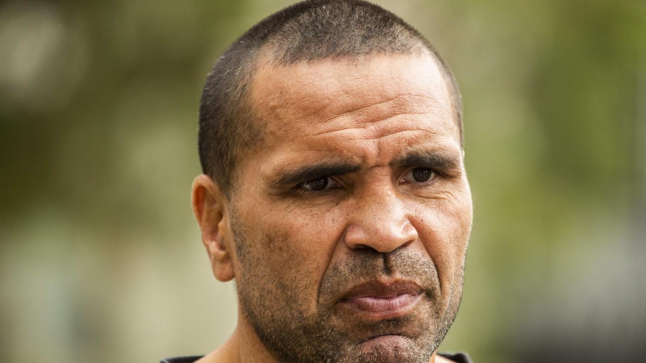 SYDNEY, AUSTRALIA – NewsWire Photos JANUARY 01, 2021: Anthony Mundine looks on during a press conference in Redfern to discuss changes in the wording of the Australian national anthem. Picture: NCA NewsWire / Jenny Evans