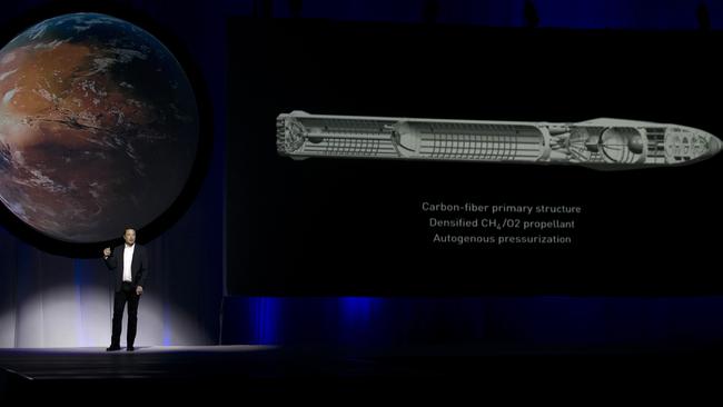 SpaceX founder Elon Musk speaks during the 67th International Astronautical Congress in Guadalajara, Mexico, Tuesday, Sept. 27, 2016. (AP Photo/Refugio Ruiz)