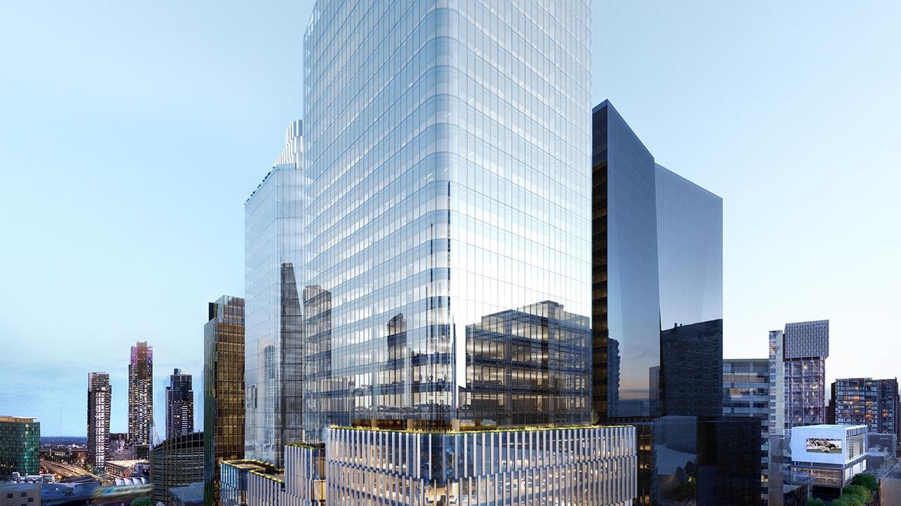 An artist's impression of the new building to be developed at 555 Collins St, to be the corporate headquarters of Amazon.