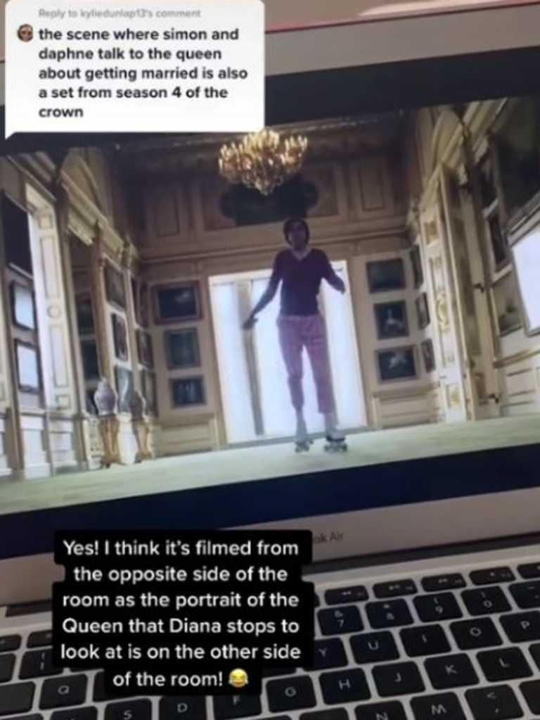 Viewers took to TikTok to share the drama's use of locations also used in ‘The Crown’. Picture: TikTok