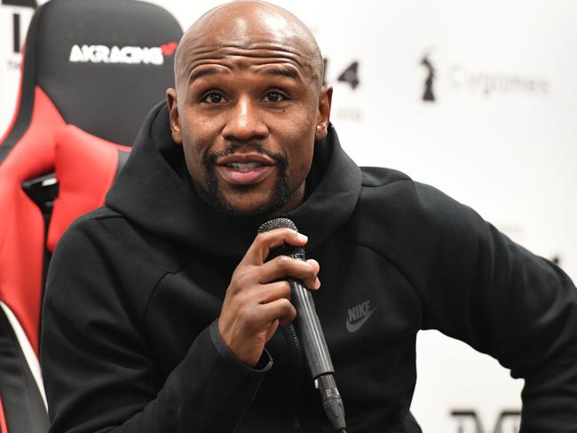 US boxing legend Floyd Mayweather Jr speaks during his press conference after winning the exhibition fight against Kickboxer Tenshin Nasukawa of Japan at Saitama Super Arena in Saitama on early January 1, 2019. - Floyd Mayweather beat Japanese kickboxing phenomenon Tenshin Nasukawa by a technical knock-out in the first round of a New Year's Eve "exhibition" bout that brought the US boxing superstar out of retirement. (Photo by Toshifumi KITAMURA / AFP)