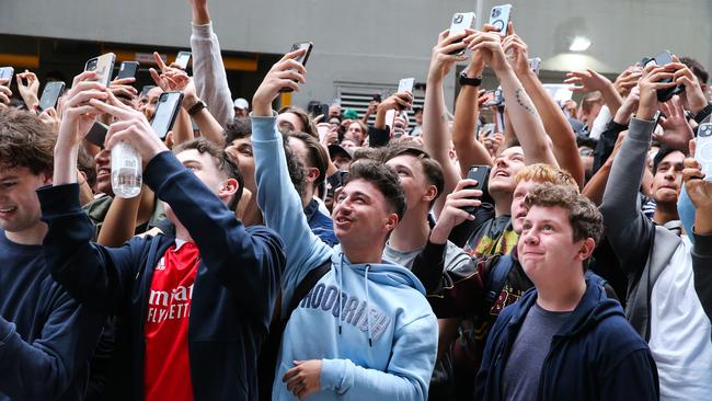 Fans outside the Today Show Studios in North Sydney on Monday morning. Picture: NCA Newswire