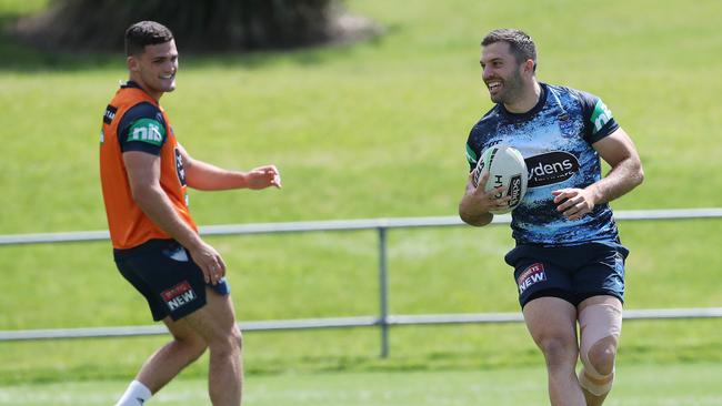 New Blues skipper James Tedesco and vice captain Nathan Cleary.