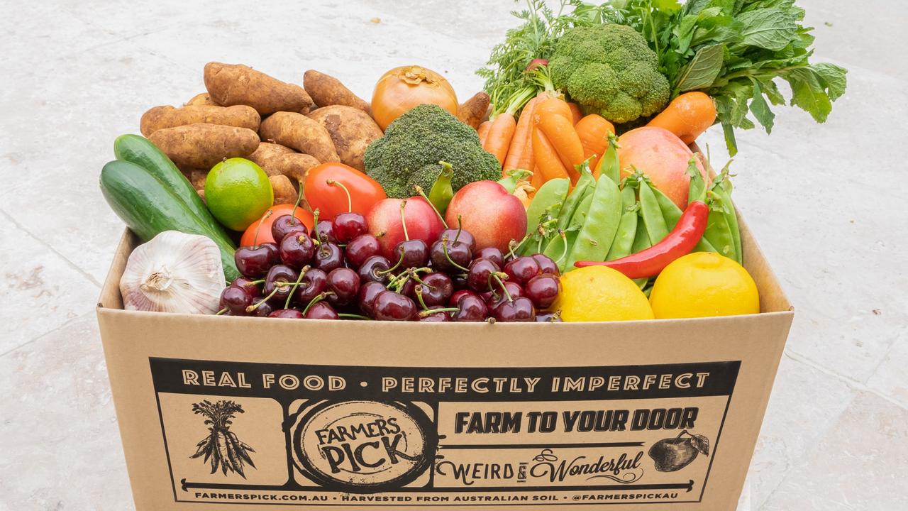 Farmer's Pick fresh fruit and vegetable box.