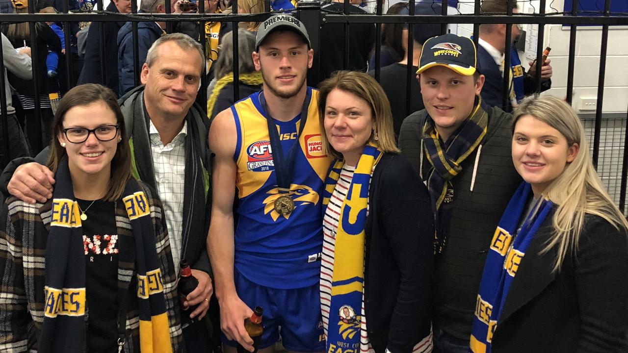 The treasured family photo after the grand final. Picture: SUPPLIED