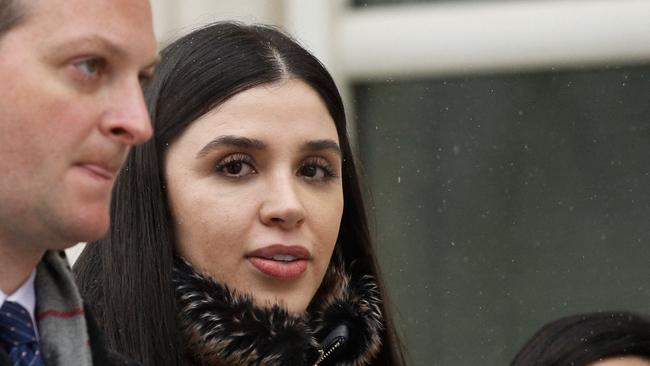 Emma Coronel arrives at court during the trial of her husband, Joaquín “El Chapo” Guzman in Brooklyn in February 2019. Picture: AFP