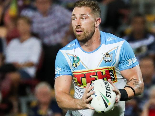 Bryce Cartwright of the Titans during the Round 7 NRL match between the North Queensland Cowboys and the Gold Coast Titans at 1300SMILES Stadium in Townsville, Saturday, April 21, 2018. (AAP Image/Michael Chambers) NO ARCHIVING, EDITORIAL USE ONLY