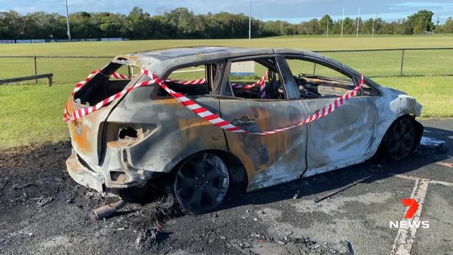 Police believe the Mazda CX-7 was stolen. Picture: 7 News.