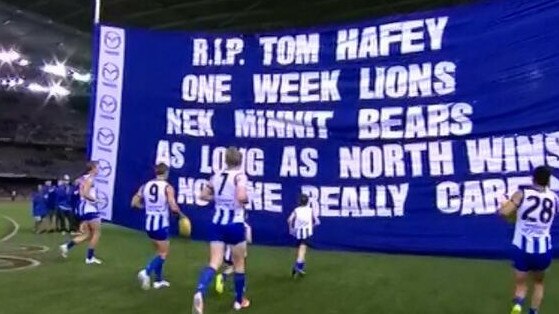 North Melbourne's disastrous banner in 2014