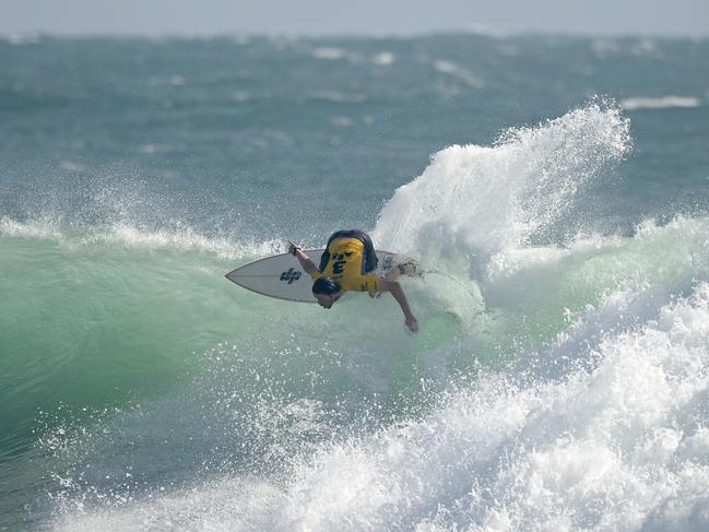 Finn McLaren competing in the 2024 Australian Boardriders Battle Grand Final at Burleigh Heads. Picture: Surfing Australia.