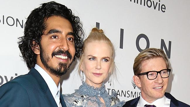 Dev Patel, Nicole Kidman and David Wenham at the Australian premiere of Lion at the State Theatre. Photo by Mark Metcalfe/Getty Images