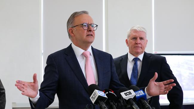 Prime Minister Anthony Albanese with the Minister for Skills and Training, Brendan O’Connor (right). Picture: Gaye Gerard / NCA Newswire