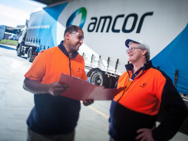 Workers at packaging giant Amcor.