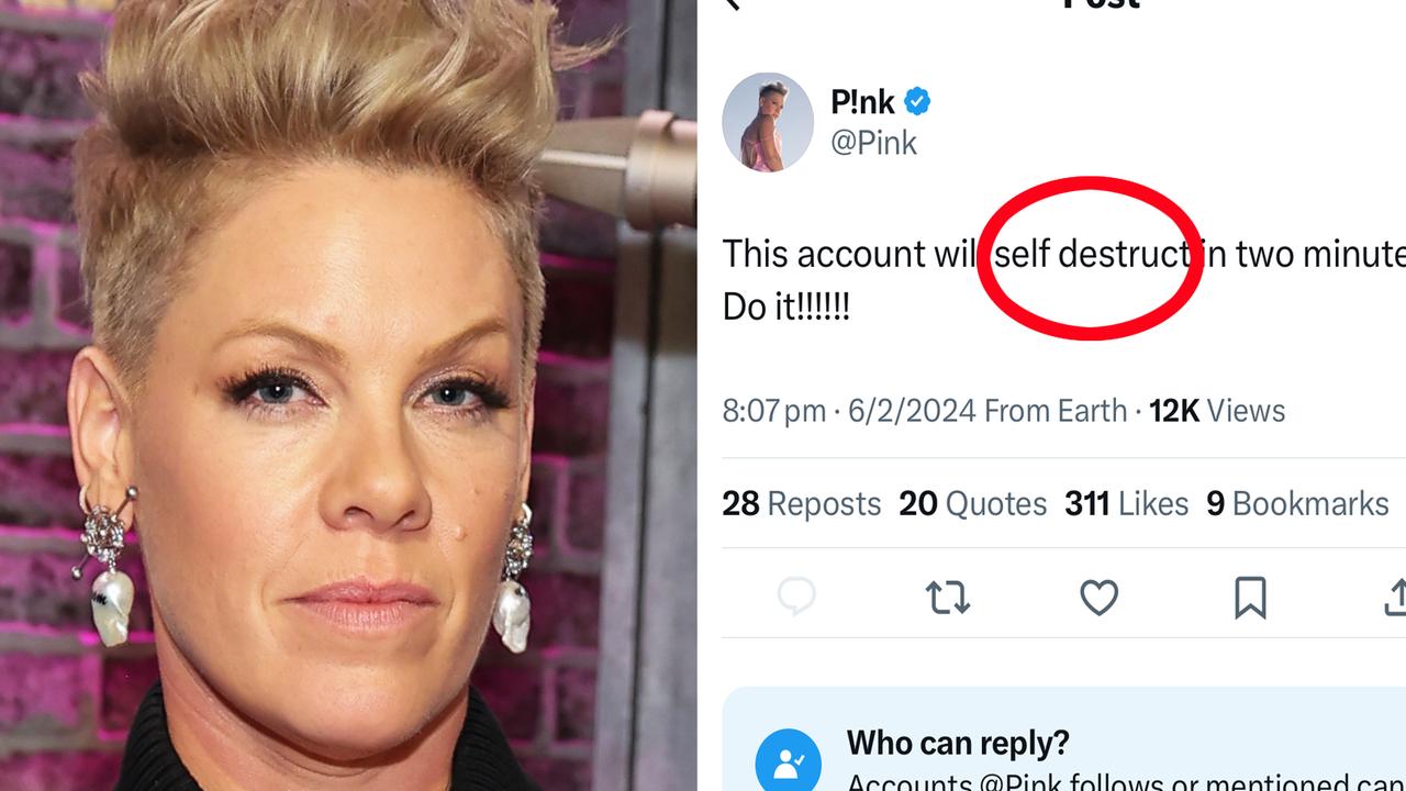 Pink is leaving X, formerly known as Twitter. Picture: Mike Coppola/Getty Images