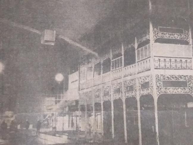 Fighting Buchanan's Hotel fire. Picture: Townsville Bulletin.