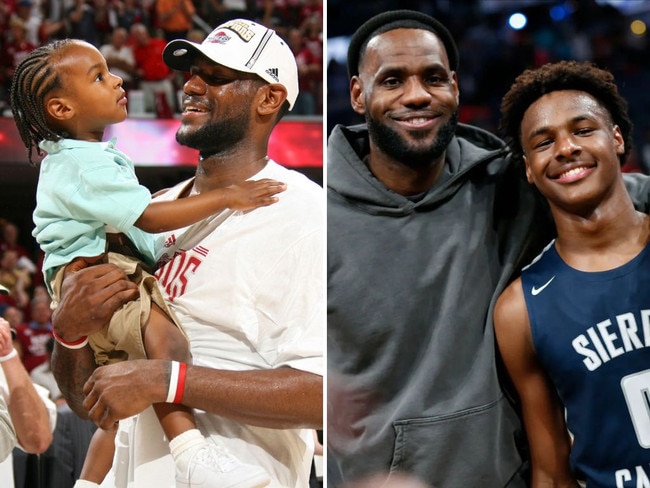 Absurd photos as LeBron, son make history