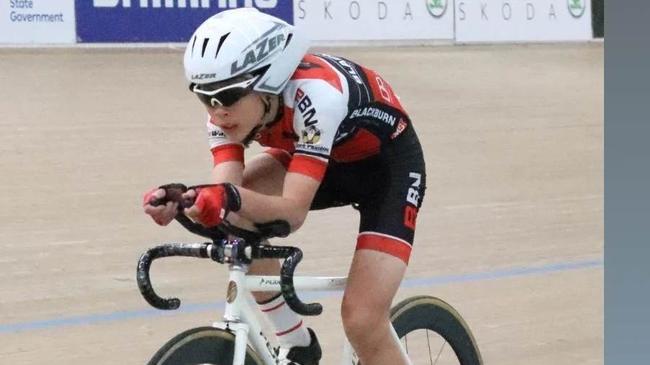 Lachlan Ermert competed for Victoria at last year's national track titles in Brisbane. Picture: Blackburn Cycling Club.